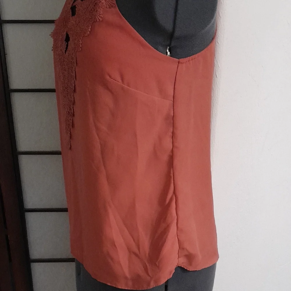 Orange Embellished Camisole with Cut-Out Neckline - Picture 3 of 4